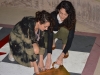 Maral Janoyan and Sarina Tounian work on the final touches for their sculpture project. Maral Janoyan and Sarina Tounian work on the final touches for their sculpture project.